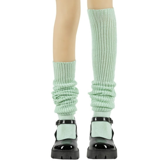 Caywon Women's Solid Color Leg Warmers Warm Knitted Leg Warmers Yoga Leg Warmers Knee-High Socks Winter Slouch Socks Foot Warmers Soft and Cozy