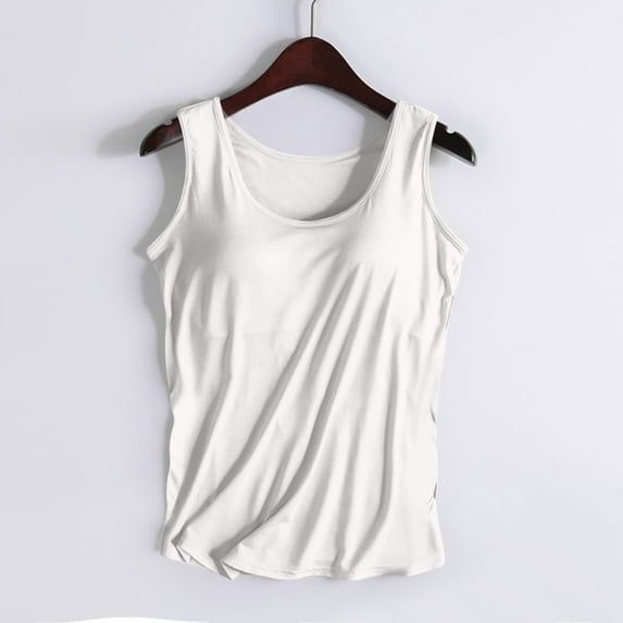 Caywon Women's Solid Color Ruched Side Camisole Tank Top with Built-In Wireless Bra Pads Yoga Sports Top for Workout Layering Daily Wear
