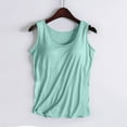 thumbnail image 1 of Caywon Women's Solid Color Ruched Side Camisole Tank Top with Built-In Wireless Bra Pads Yoga Sports Top for Workout Layering Daily Wear, 1 of 7