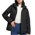 thumbnail image 1 of Caywon Women's Solid Color Zippered Pockets Windbreaker Jacket Long-Sleeve Casual Coat Jacket Stylish for Daily Outings and Light Outdoor Activities, 1 of 3