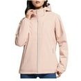 thumbnail image 1 of Caywon Women's Solid Color Zippered Pockets Windbreaker Jacket Long-Sleeve Casual Coat Jacket Stylish for Daily Outings and Light Outdoor Activities, 1 of 3