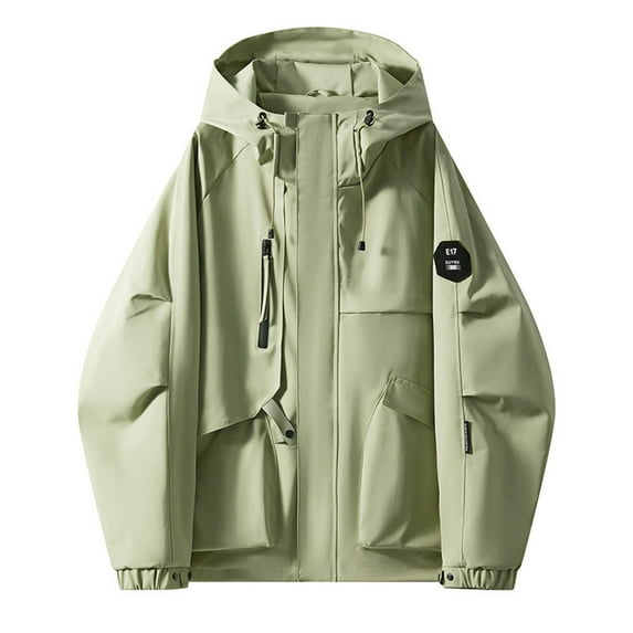 Caywon Women's Solid Color Zippered Pockets Windbreaker Jacket Long-Sleeve Casual Coat Jacket Stylish for Daily Outings and Light Outdoor Activities