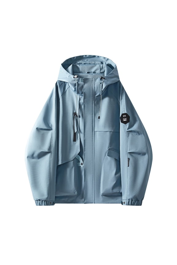 Women's Solid Color Zippered Pockets Windbreaker Jacket Long-Sleeve Casual Coat Jacket Stylish for Daily Outings and Light Outdoor Activities