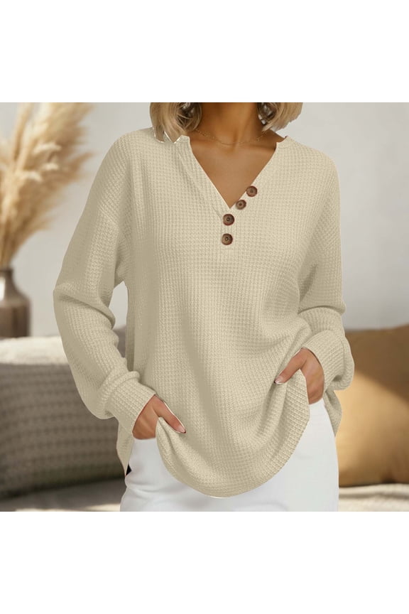 Women's Spring Autumn Winter Fashion V Neck Button Knit Long Sleeve Base Layer Jacket Soft Warm Breathable Fabric Versatile for Daily Outdoor Casual Wear