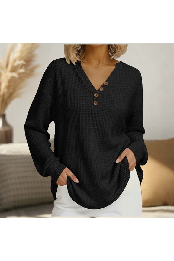 Women's Spring Fall Winter Knit Jacket V-Neck Button Down Long Sleeve Base Layer Coat Casual Versatile Top for Daily Outdoor Wear
