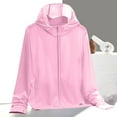thumbnail image 1 of Caywon Women's Summer Lightweight Reflective Solid Color Breathable Hooded Sun Protection Jacket Thin Sun Guard Coat for Outdoor Sports Hiking Hot Pink M, 1 of 3
