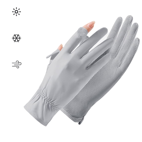 Caywon Women's Summer Sunblock Gloves Breathable Mesh UV Protection Glove Flip-Top Finger Design Driving Gloves for Cyling Riding Outdoor