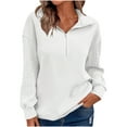 thumbnail image 1 of Caywon Women's Sweater Solid Color Turn-Down Collar Loose Long Sleeve Sweater Top Cozy Design Loose Fit Suitable for Daily Wear Weekend, 1 of 6
