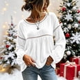 Soft Texture Images Caywon Women's Velour Long Sleeve Top, Lace Trim Round Neck Casual ...