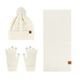 thumbnail image 1 of Caywon Women's Winter Double Layer Fleece Lined Thickened Warm Wool Hat Scarf Gloves Three Piece Set Clothing Matching Set Coordinated Design, 1 of 5