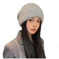 thumbnail image 1 of Caywon Women's Winter Fashion Knit Slouchy Hat Warm Ear-Protected Slouchy Wool Cap Cold-Proof Hat Soft Cozy Thickened Material Windproof Design, 1 of 5