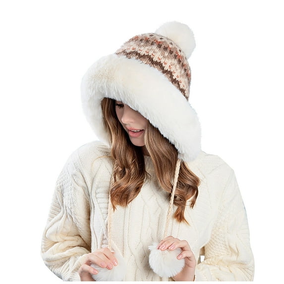 Caywon Women's Winter Faux Fur Winter Bucket Hat Brimless Cap Warm Fashion Beanie Cold Weather Accessory Soft Cozy Stylish Winter Hat Daily Outdoor Wear