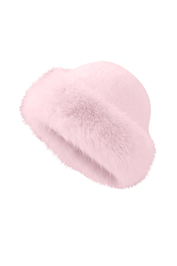 Women's Winter Faux Fur Winter Bucket Hat Brimless Cap Warm Fashion Beanie Cold Weather Accessory Soft Cozy Stylish Winter Hat Daily Outdoor Wear