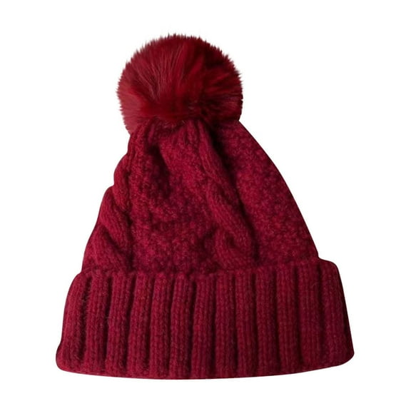 Caywon Women's Winter Solid Color Fashion Fleece Lined Hat Warm Cold Proof Ear Protection Hat Fleece Lining for Extra Warmth Ear Protection Design