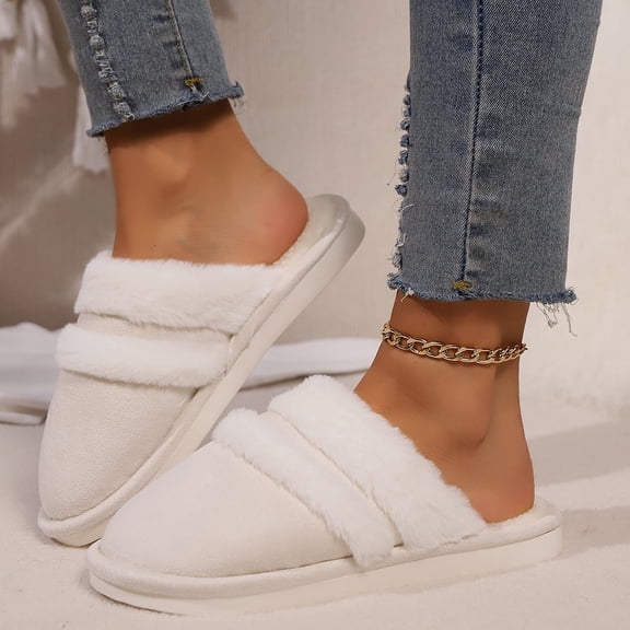 Caywon Women's Winter Thick Sole Indoor Warm Home Thickened Paneled Fashion Home Indoor Cotton Slippers Panel Design for Cozy Winter Indoor Use​