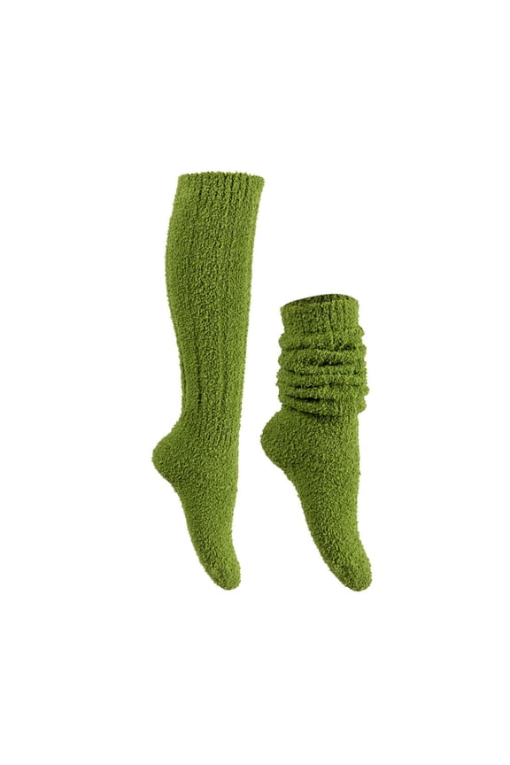 Women's Wool Warm Foot Covers Winter Solid Color Over the Knee Socks Long Tube Slouch Socks Thick Socks Soft and Comfortable Warmth Retention for Cold Days