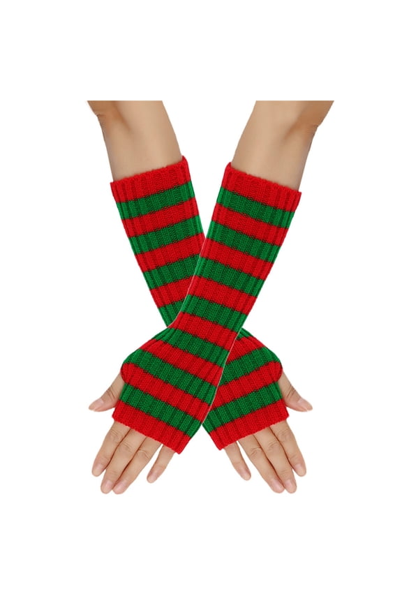 Women's Woolen Thick Warm Long Gloves Fake Sleeves Fingerless Arm Warmers Knitted Arm Covers Ideal for Cold Weather Keeps Arms Cozy and Stylish Suitable