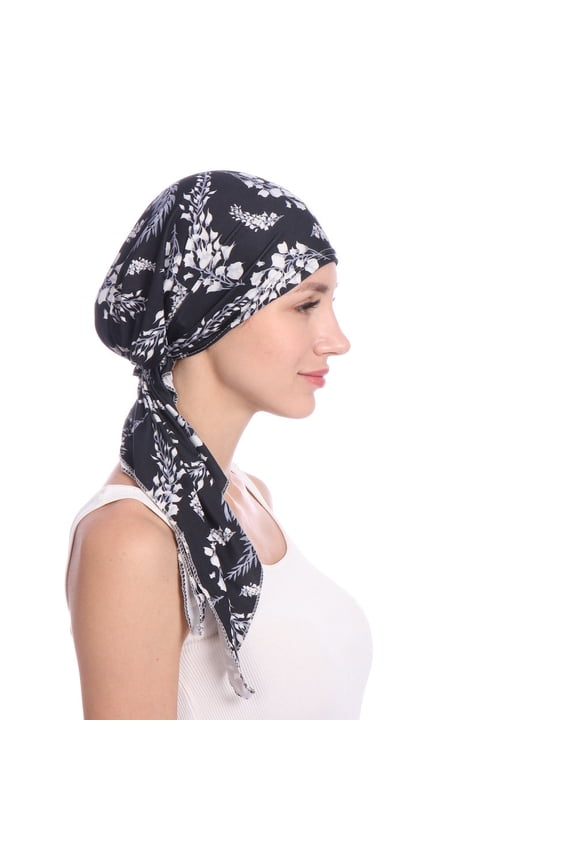 Womens Cotton Beanie Lace Turban Slouchy Beanie for Men Women Muslim Kufi Hat Men Muslim Turban for Women(Black,Free Size)