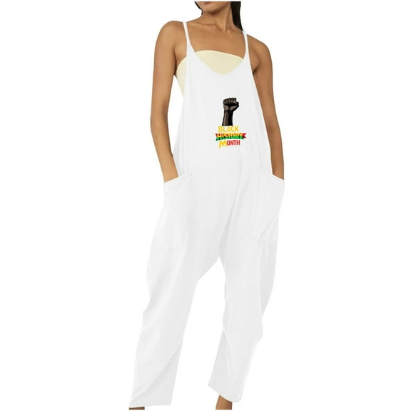 Caywon Womens Sleeveless Loose Fit Overalls Rompers Linen Look Wide Leg Jumpsuits One Piece Outfit Comfortable Breathable Fabric for Summer White3# 3XL