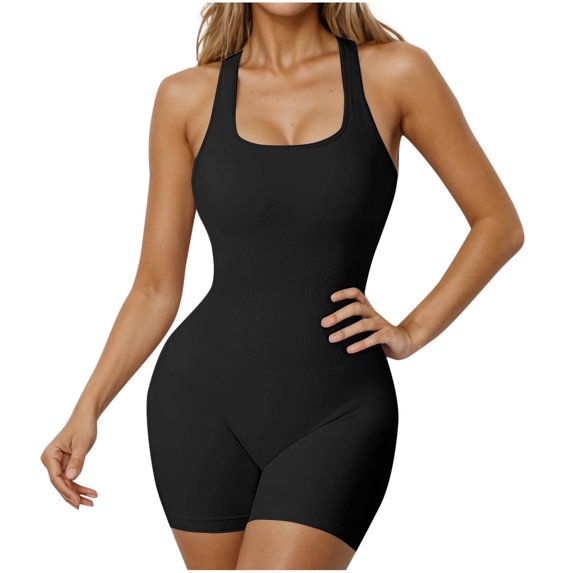 Caywon Womens Solid Color Underbust Support Sculpting Bodysuit Basic Garment Seamless Smoothing Undergarment for Everyday Wear Comfort Fit Figure Black 3XL