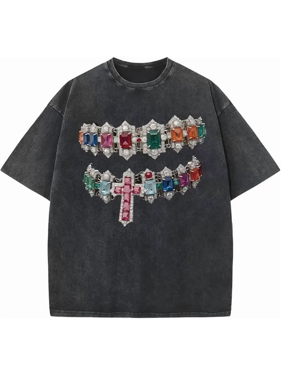 Cayxatiu Oversized Tshirts for Men Graphic Vintage Tees Y2k Acid Wash Streetwear Shirts Hip Hop Grunge Harajuku Shirt Tops