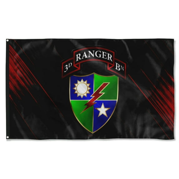 Cayyon 3rd Ranger Battalion Dui-scroll Flag 3x5Feet Military Banner with 2 Brass Grommets