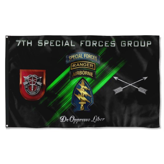 Cayyon 7th Special Forces Group Tabbed Flag 3x5Feet Military Banner with 2 Brass Grommets