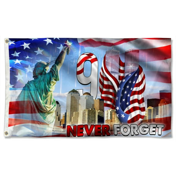 Cayyon 911 Never Forget Patriot Day Grommet Flag 3x5Feet Banner with 2 Brass Grommets