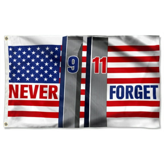 Cayyon 911 Patriot Day Grommet Flag September 11 Attacks Never Forget 911 Flag 3x5Feet Banner with 2 Brass Grommets