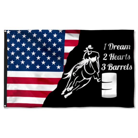 Cayyon Barrel Racing American Grommet Flag 3x5Feet Banner with 2 Brass Grommets
