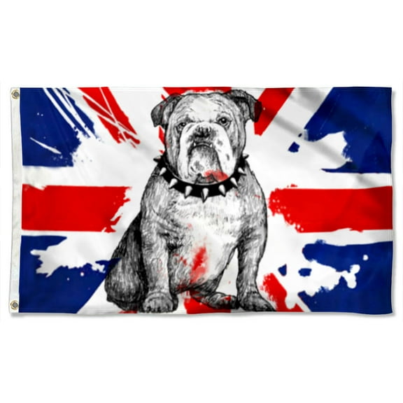 Cayyon British Bulldog Grommet Flag UK Proud Flag 3x5Feet Banner with 2 Brass Grommets