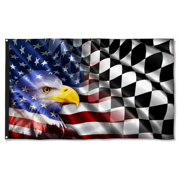 Cayyon Checkered Racing American Grommet Flag 3x5Feet Banner with 2 Brass Grommets