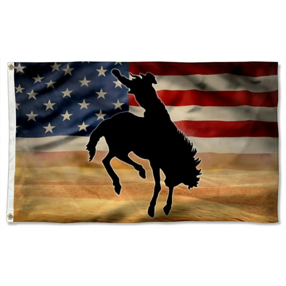 Cayyon Cowboy Flag American Cowboy Horse Grommet Flag 3x5Feet Banner with 2 Brass Grommets