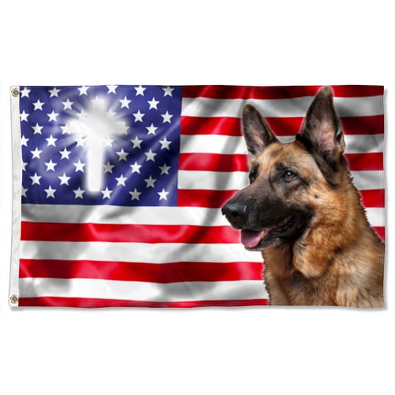 Cayyon German Shepherd Flag Police Dog K9 Dog Lover German Shepherd Grommet Flag 3x5Feet Banner with 2 Brass Grommets