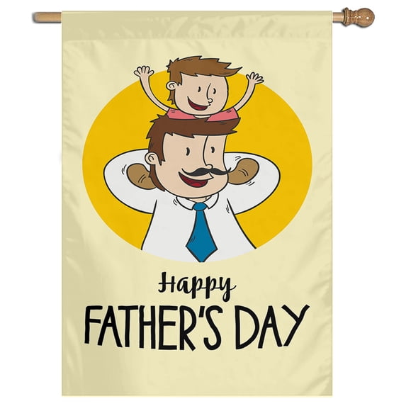 Cayyon Happy Father's Day House Flag 28x40 Double Sided, (Father's House Flag) for Outside Vertical Holiday Yard Décor