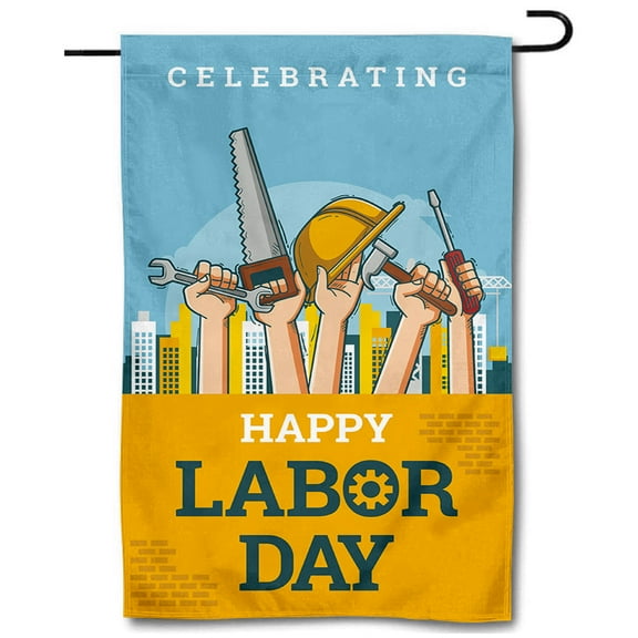 Cayyon Happy Labor Day Garden Flag Banner 12x18inch -780724A Garden Flags 12 x 18 Double Sided, ( Garden Flag) for Outside Vertical Holiday Yard Dcor