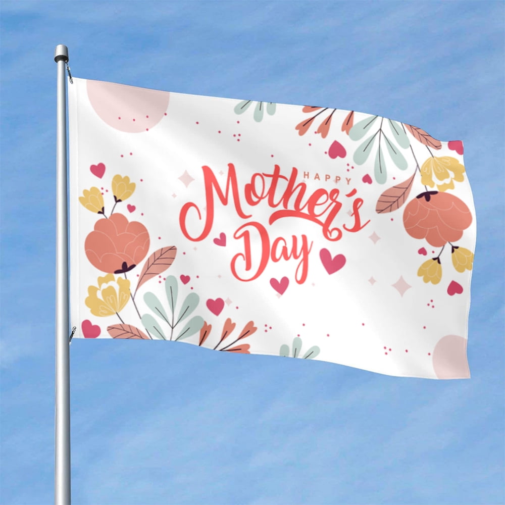 Cayyon Happy Mothers Day Flags 3x5 Happy Mother's Day Flag Banner with 2 Brass Grommets for ...