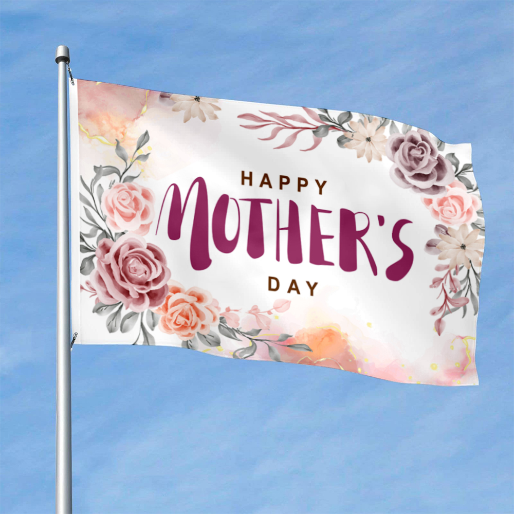 Cayyon Happy Mothers Day Flags 3x5 Happy Mother's Day Flag Banner with 2 Brass Grommets for ...