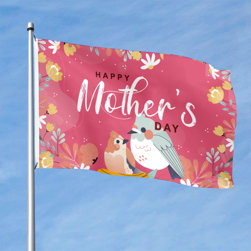 Cayyon Happy Mothers Day Flags 3x5 Happy Mother's Day Flag Banner with 2 Brass Grommets for ...