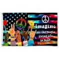 thumbnail image 1 of Cayyon Hippie Grommet Flag Imagine All The People Living Life In Peace Flag 3x5Feet Banner with 2 Brass Grommets, 1 of 4