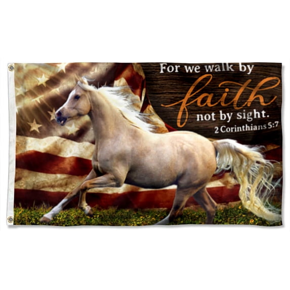 Cayyon Horse Grommet Flag Patriot Flag 3x5Feet Banner with 2 Brass Grommets