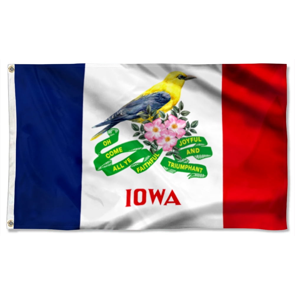 Cayyon IOWA Eastern Goldfinch Bird Grommet Flag Holly And Jolly