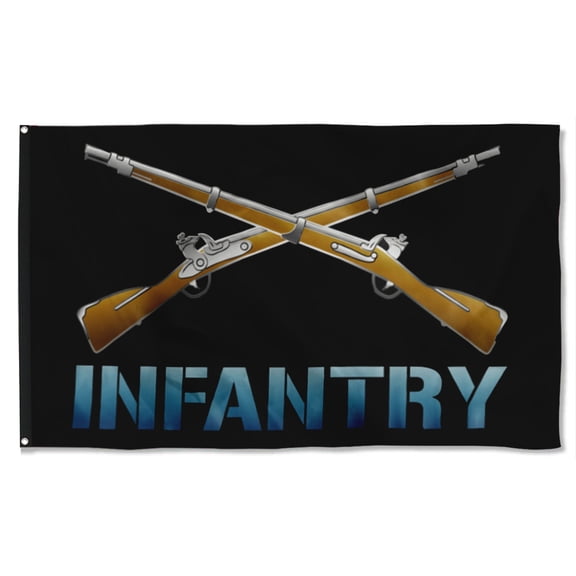 Cayyon Infantry Crossed Rifles Flag 3x5Feet Military Banner with 2 Brass Grommets