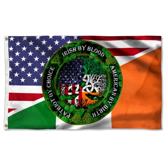 Cayyon Irish American Grommet Flag Celtic Cross Saint Patricks Day Flag 3x5Feet Banner with 2 Brass Grommets