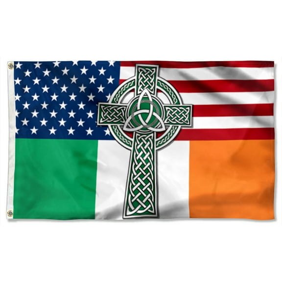 Cayyon  Irish Celtic Knot Cross Grommet Flag 3x5Feet Banner with 2 Brass Grommets