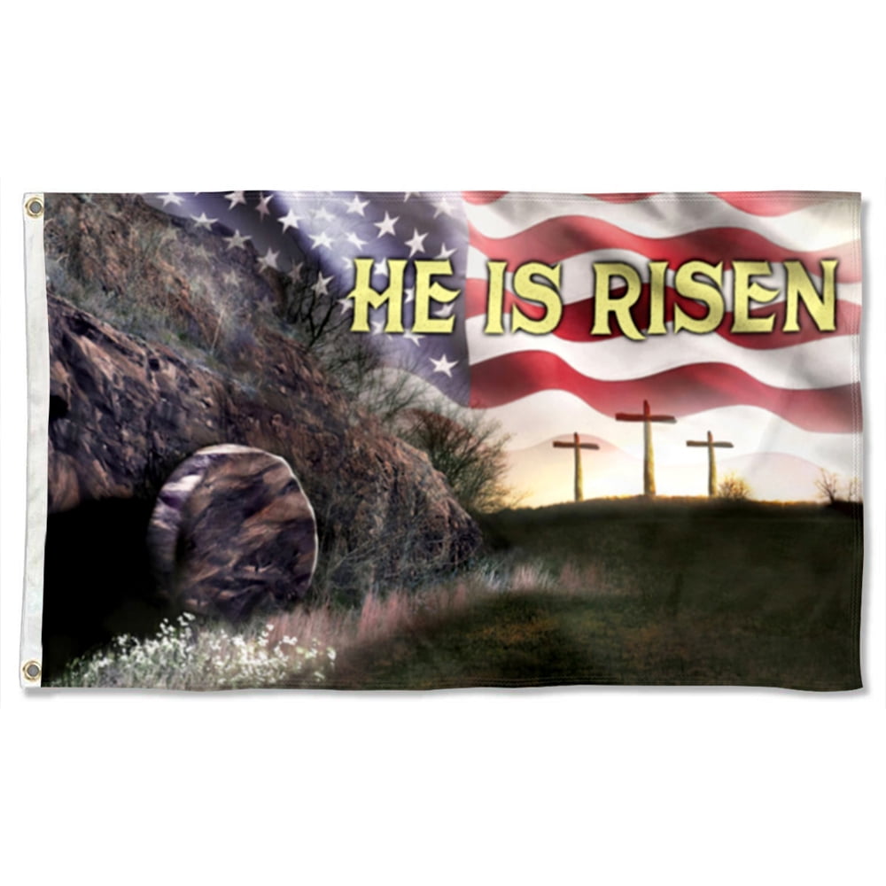 Cayyon Jesus Flag 3x5Feet Easter Jesus Resurrection Grommet Flag Banner ...