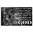 thumbnail image 1 of Cayyon Jesus Flag 3x5Feet Jesus Faith Grommet Flag I Would Rather Stand With God And Be Judged By The World Flag Banner with 2 Brass Grommets, 1 of 4