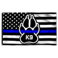 thumbnail image 1 of Cayyon  K9 Paw Thin Blue Line Grommet Flag Police Officer Law Enforcement Flag 3x5Feet Banner with 2 Brass Grommets, 1 of 4