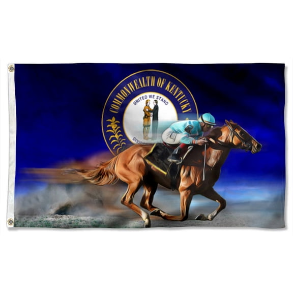 Cayyon Kentucky Derby Horse Racing Grommet Flag 3x5Feet Banner with 2 Brass Grommets TQN43
