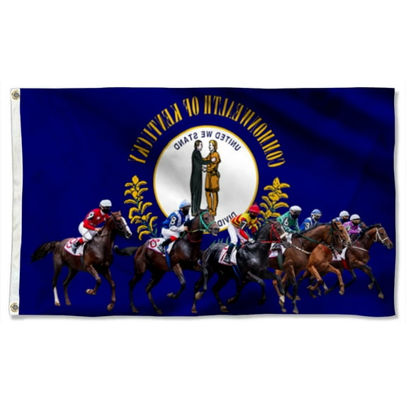 Cayyon Kentucky Derby Horse Racing Grommet Flag 3x5Feet Banner with 2 Brass Grommets